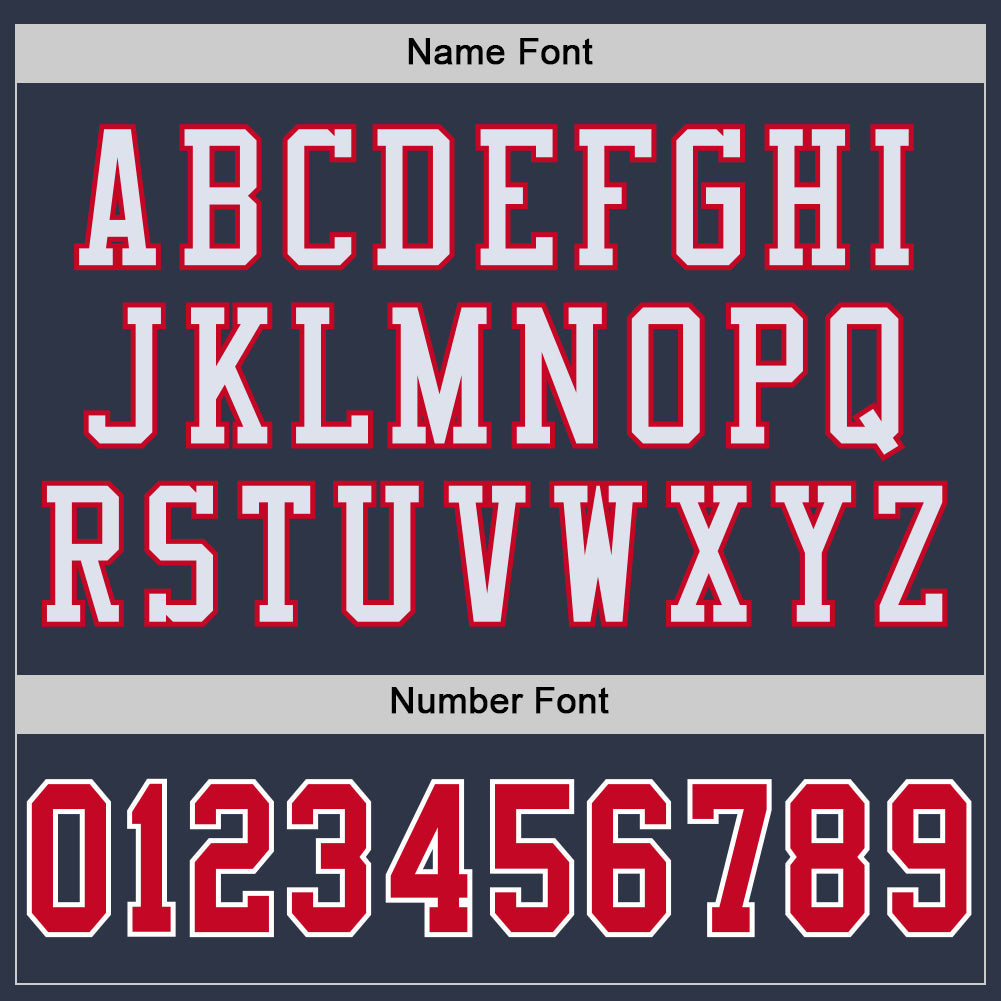 Custom Navy Red-White Mesh Authentic Throwback Football Jersey - Sky-Custom