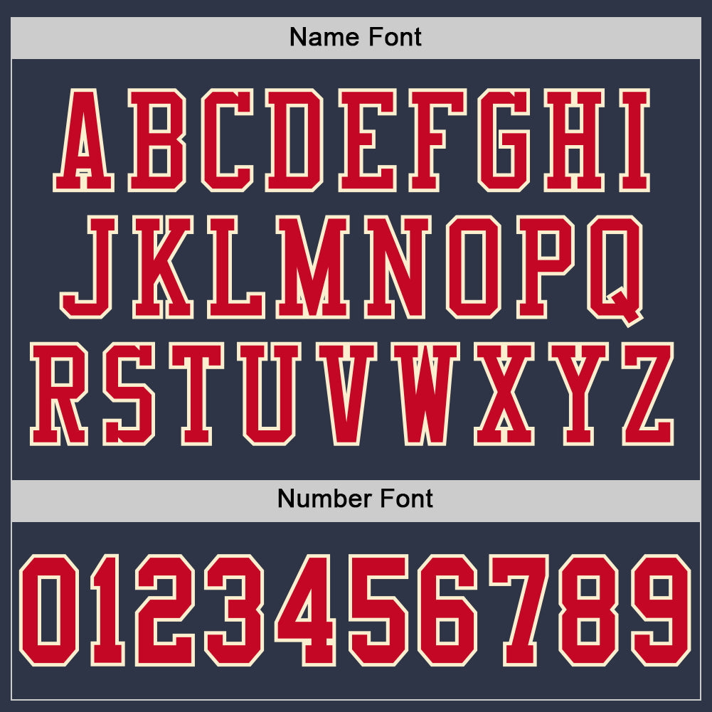 Custom Navy Red-Cream Mesh Authentic Throwback Football Jersey - Sky-Custom