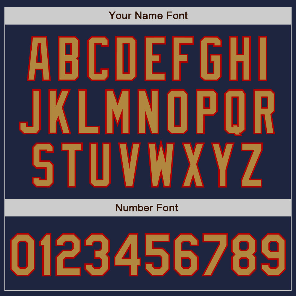 Custom Navy Old Gold-Red Authentic Baseball Jersey - Sky-Custom