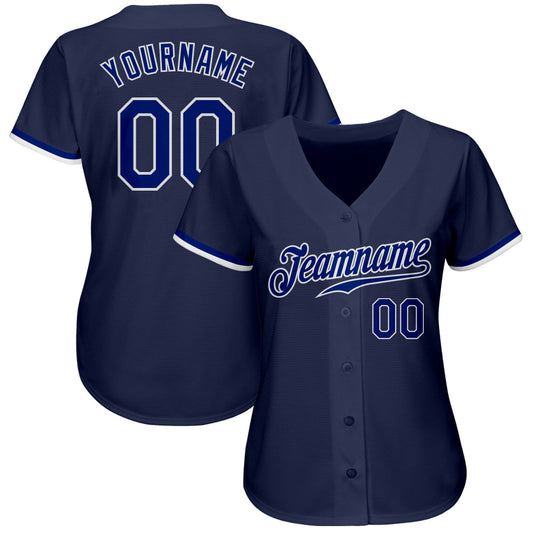 Custom Navy Royal-White Authentic Baseball Jersey - Sky-Custom