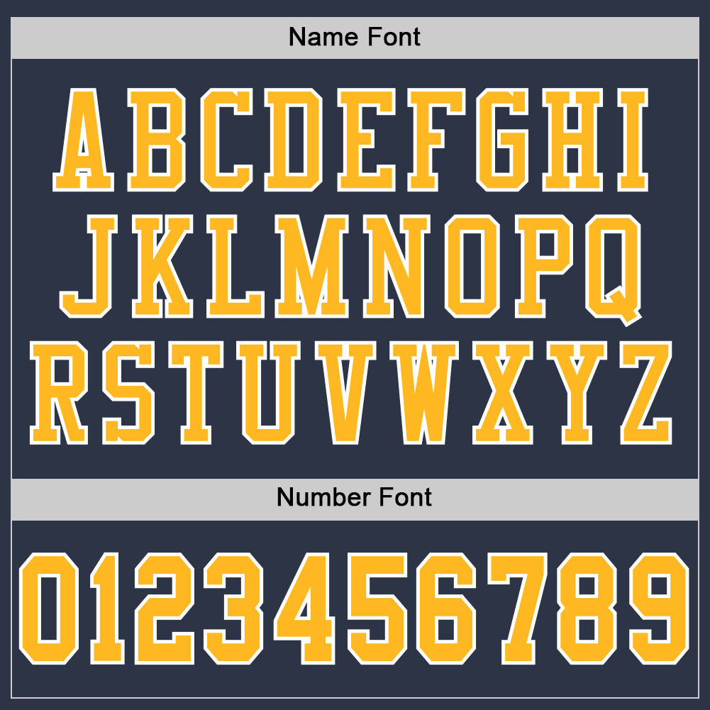 Custom Navy Gold-White Mesh Authentic Football Jersey - Sky-Custom