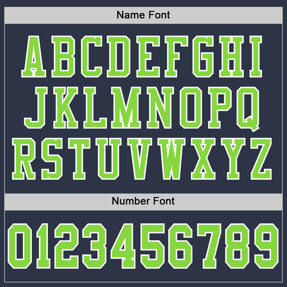 Custom Navy Neon Green-White Mesh Authentic Football Jersey - Sky-Custom