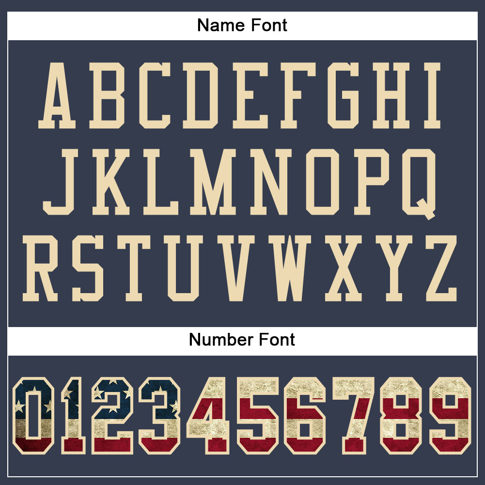 Custom Navy Vintage USA Flag-Cream Mesh Authentic Football Jersey - Sky-Custom