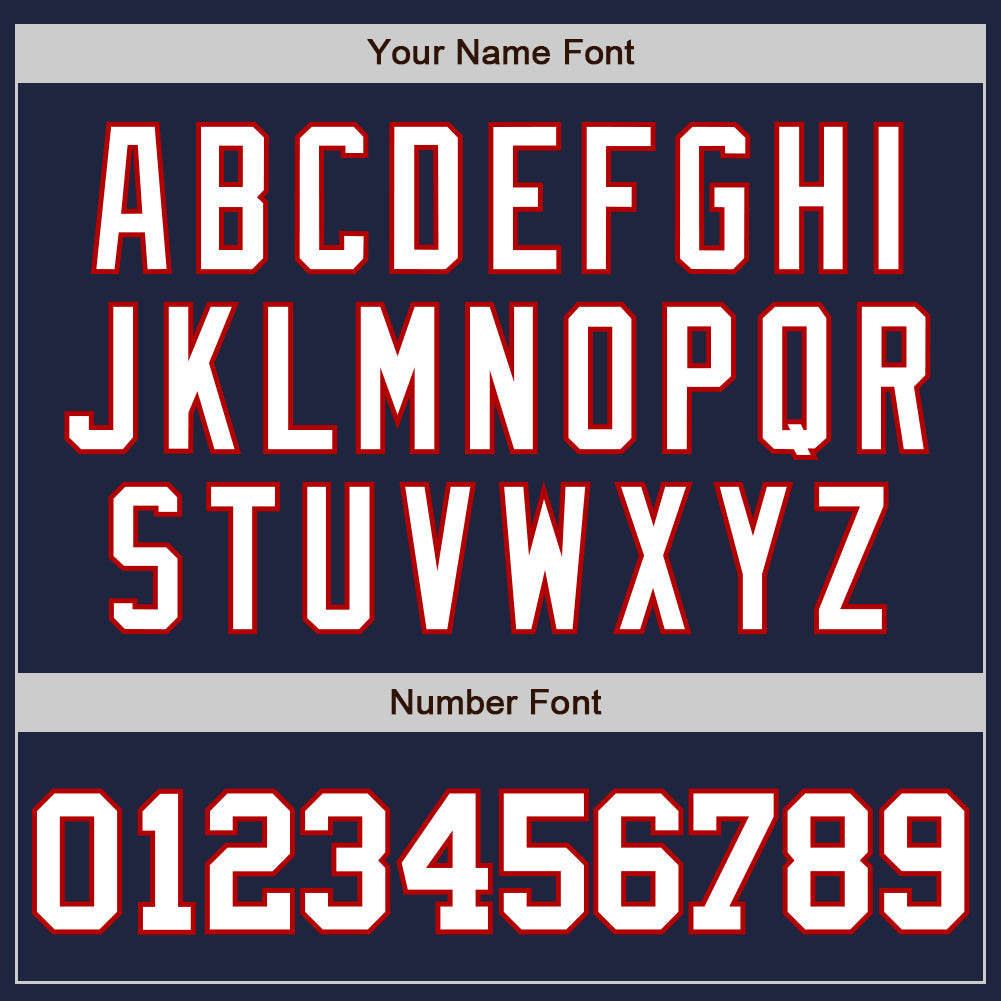 Custom Navy White-Red Authentic Baseball Jersey - Sky-Custom