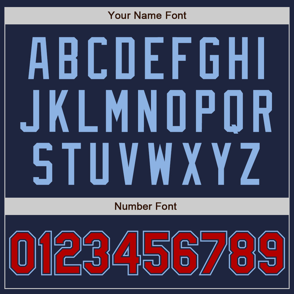 Custom Navy Red-Light Blue Authentic Baseball Jersey - Sky-Custom