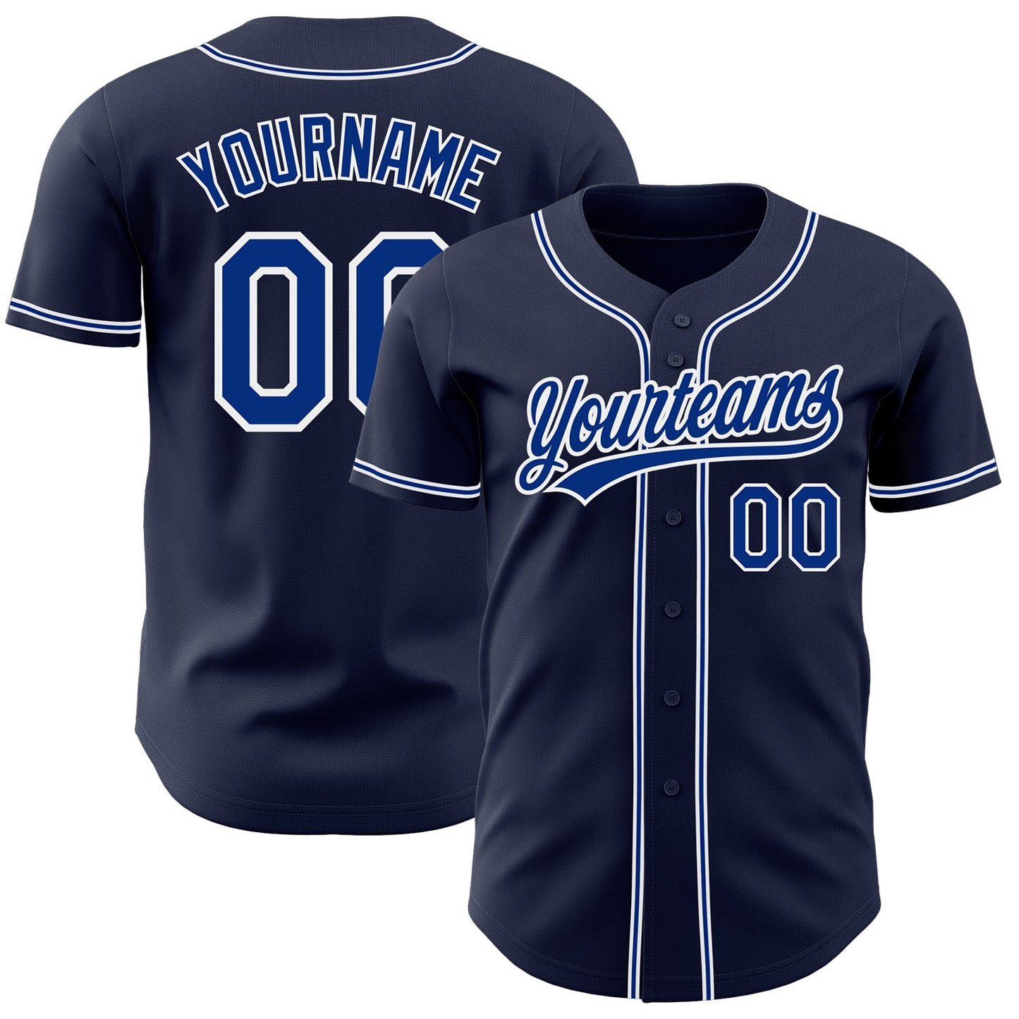 Custom Navy Royal-White Authentic Baseball Jersey - Sky-Custom