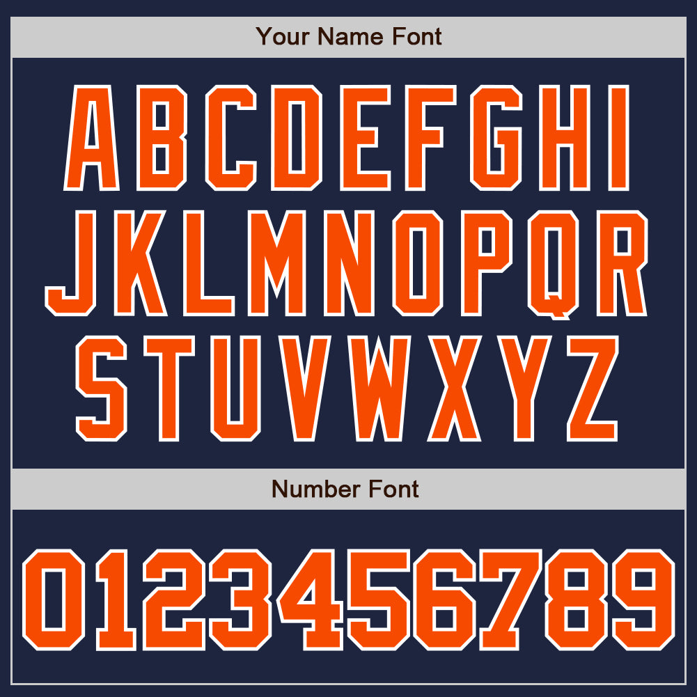 Custom Navy Orange-White Authentic Baseball Jersey - Sky-Custom