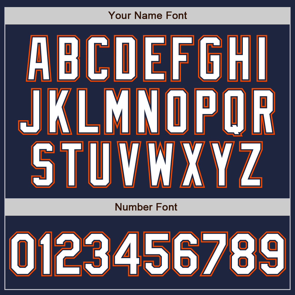 Custom Navy White-Orange Authentic Baseball Jersey - Sky-Custom