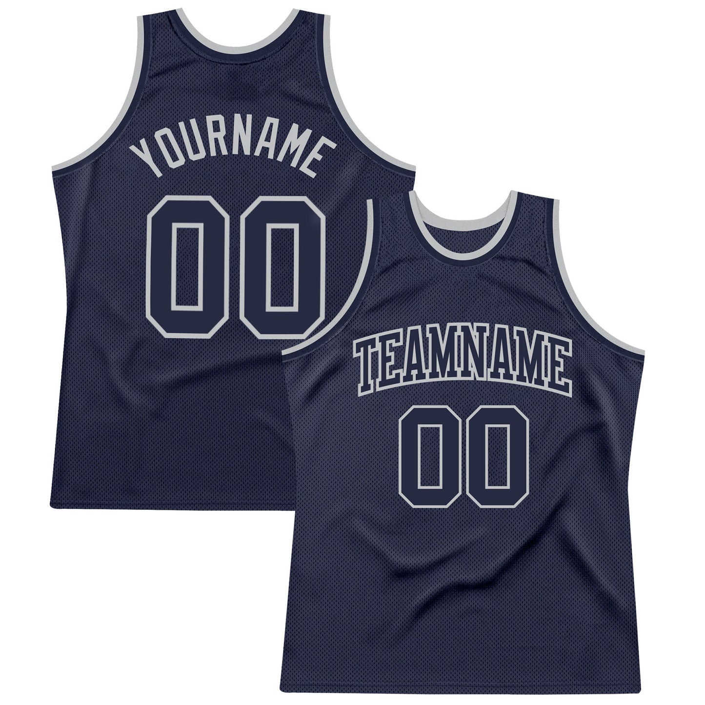 Custom Navy Navy-Gray Authentic Throwback Basketball Jersey - Sky-Custom
