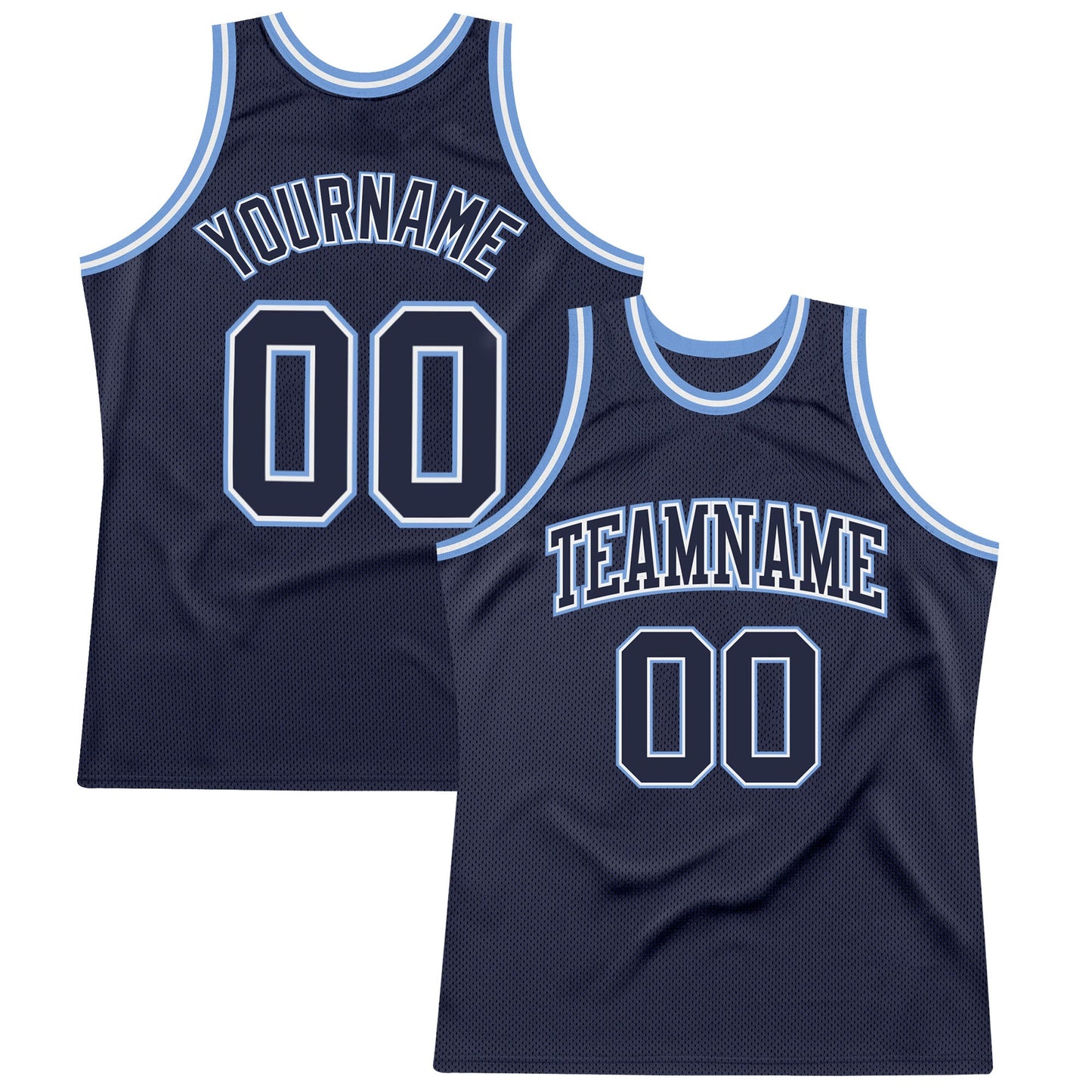 Custom Navy Navy-Light Blue Authentic Throwback Basketball Jersey - Sky-Custom