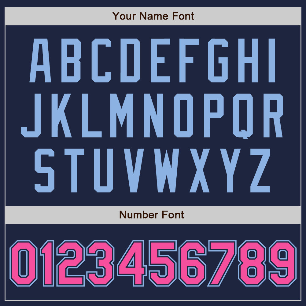 Custom Navy Light Blue Pinstripe Pink Authentic Baseball Jersey - Sky-Custom