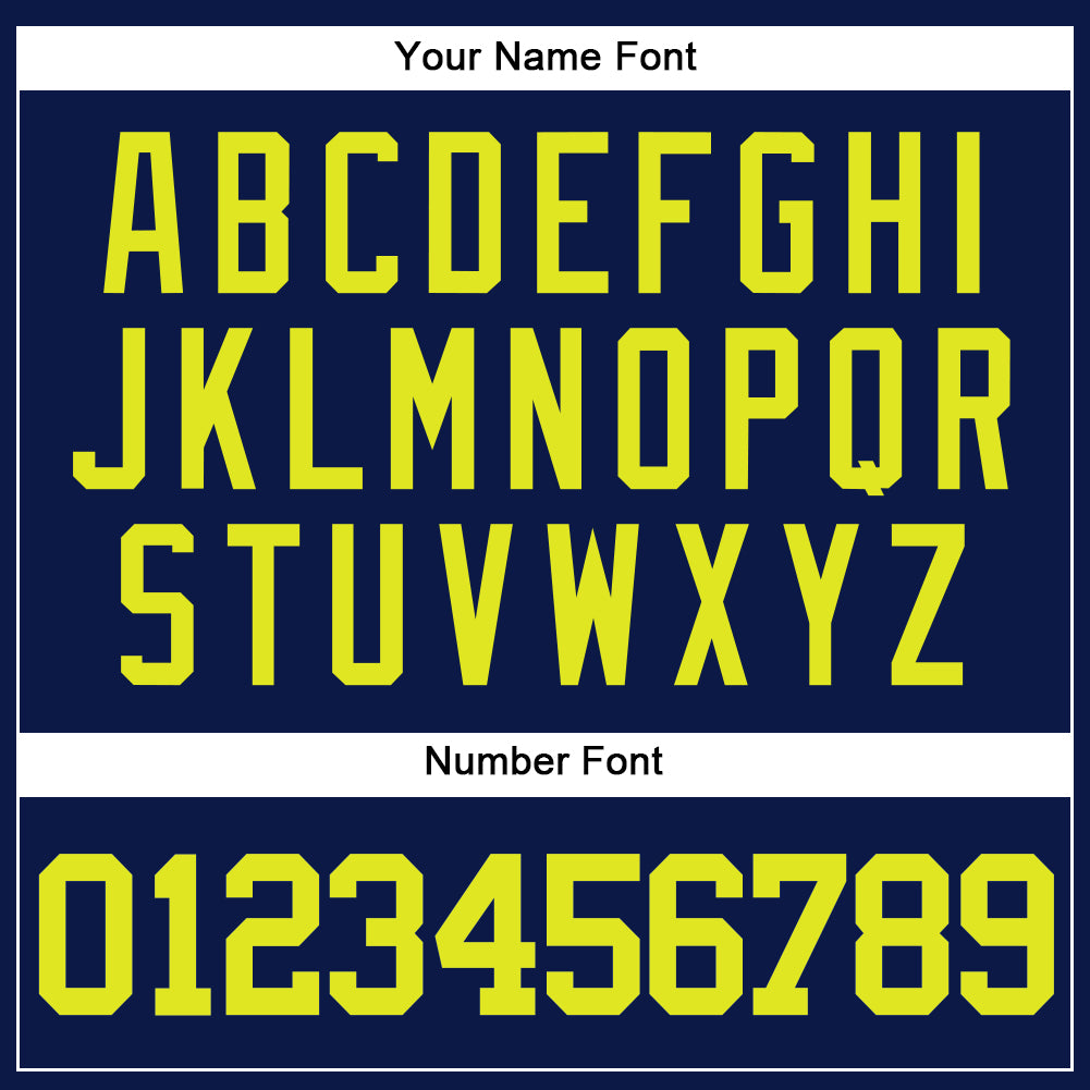 Custom Navy Neon Yellow Authentic Baseball Jersey - Sky-Custom