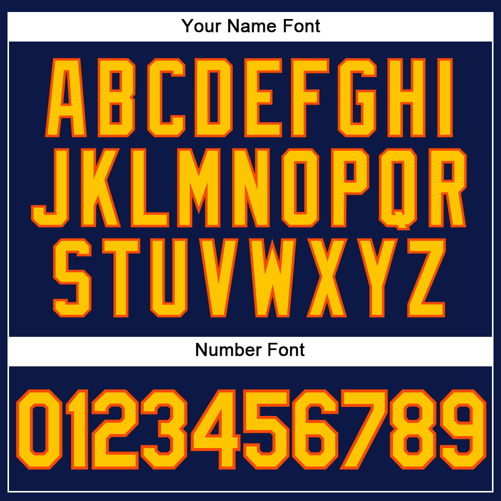Custom Navy Yellow-Orange Authentic Baseball Jersey - Sky-Custom