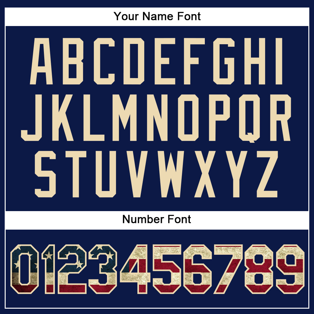 Custom Navy Red Pinstripe Vintage USA Flag-City Cream Authentic Baseball Jersey - Sky-Custom