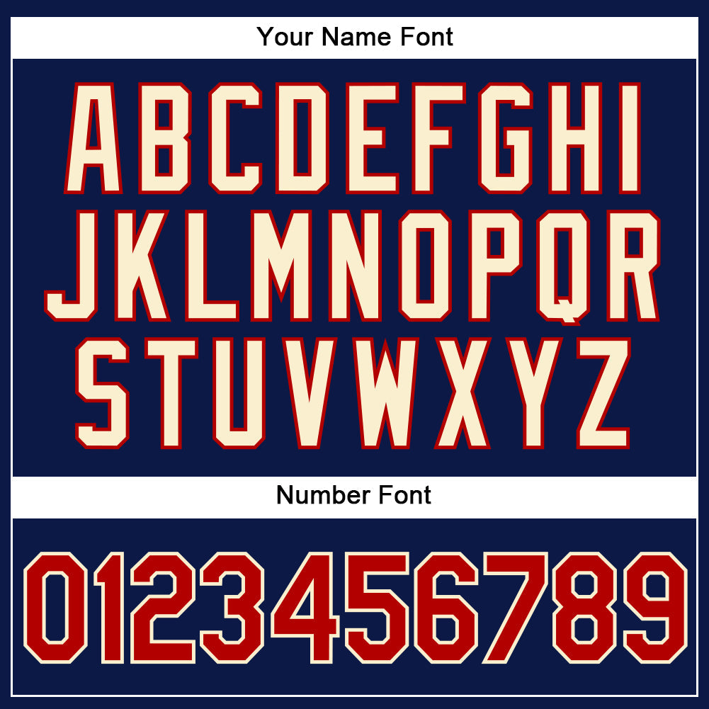 Custom Navy Red Pinstripe Cream Authentic Baseball Jersey - Sky-Custom