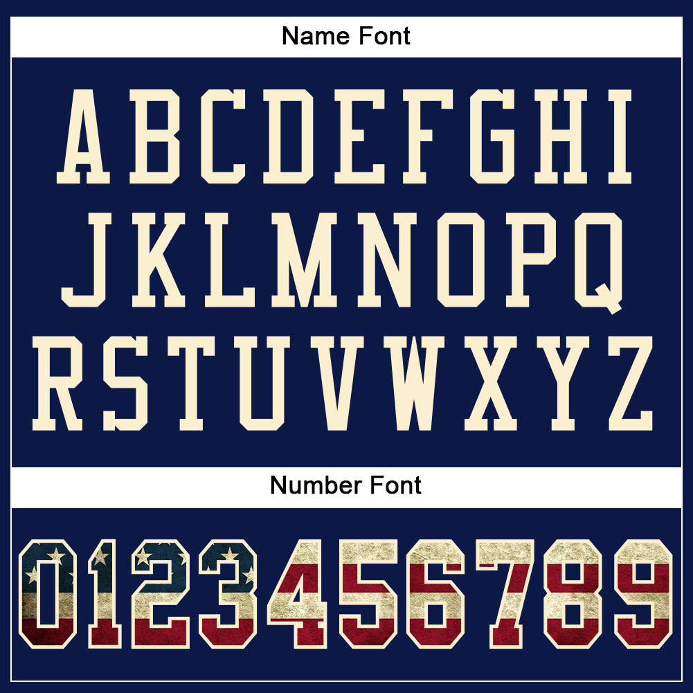Custom Navy Vintage USA Flag-Cream Mesh Authentic Football Jersey - Sky-Custom