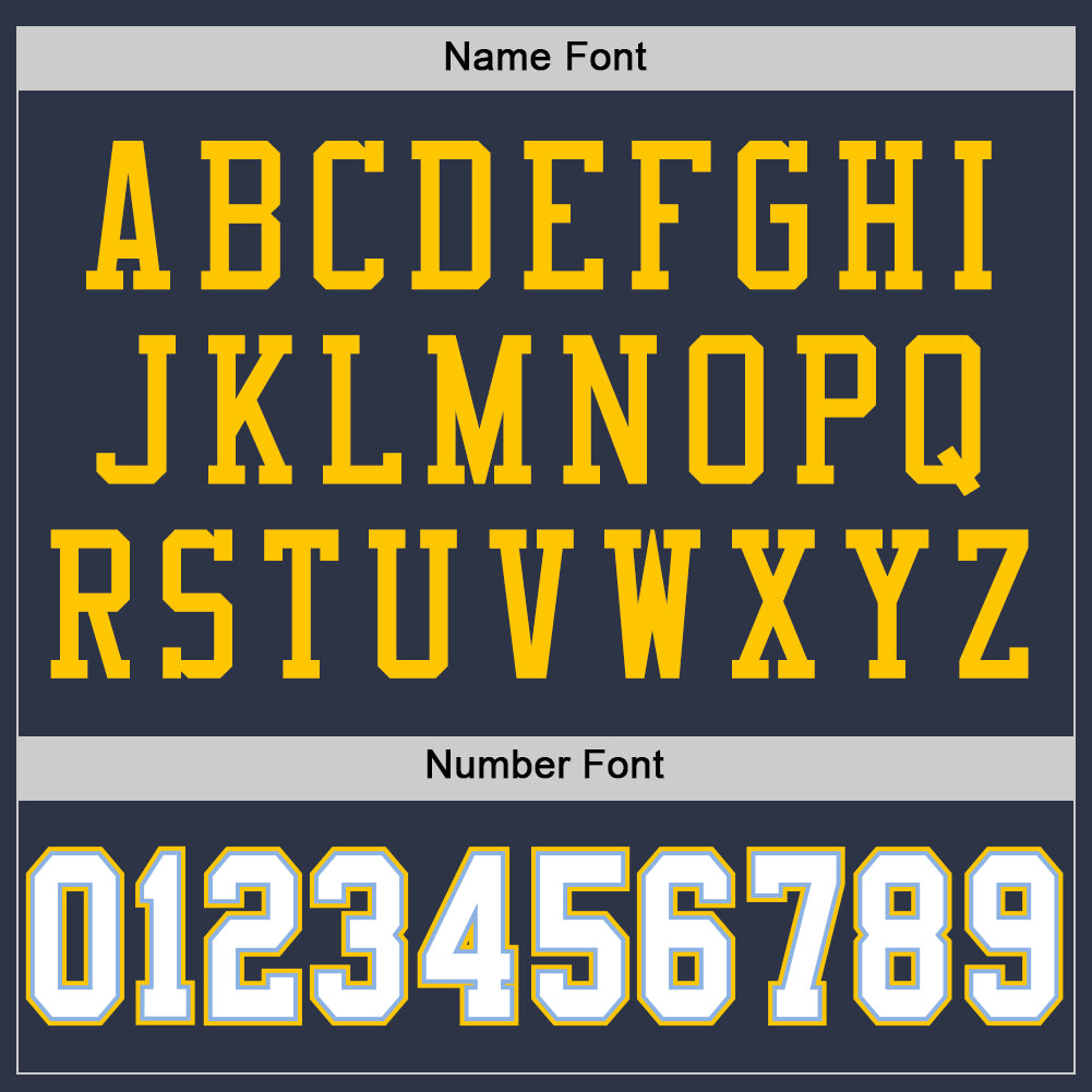 Custom Navy White Light Blue-Yellow Mesh Authentic Football Jersey - Sky-Custom