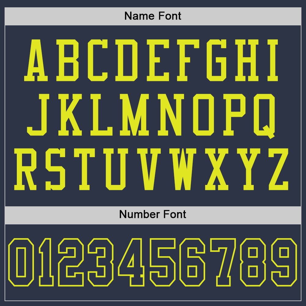 Custom Navy Neon Yellow Mesh Authentic Football Jersey - Sky-Custom