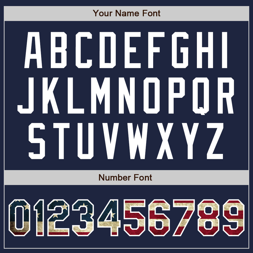 Custom Navy Vintage USA Flag-White Authentic Baseball Jersey - Sky-Custom