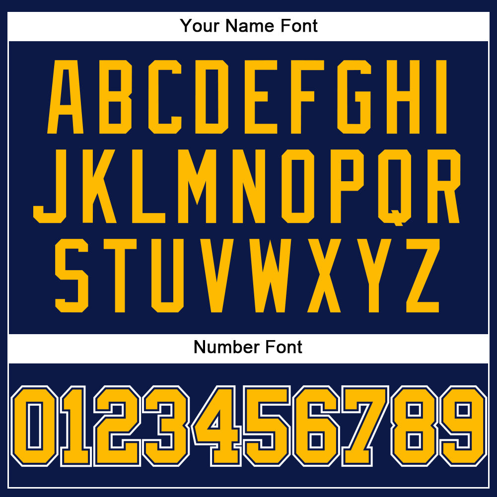 Custom Navy Gold-White Authentic Baseball Jersey - Sky-Custom