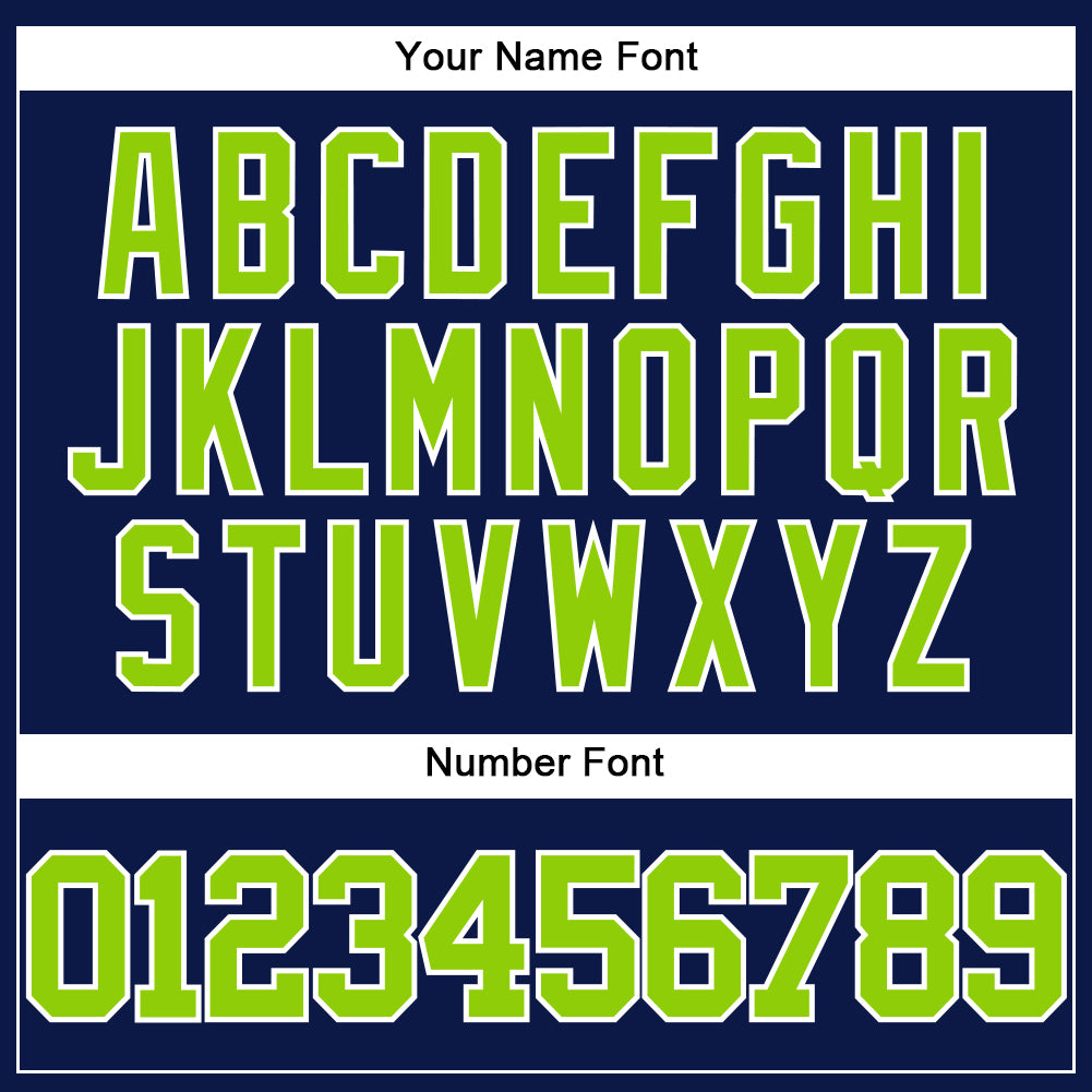 Custom Navy Neon Green-White Authentic Baseball Jersey - Sky-Custom