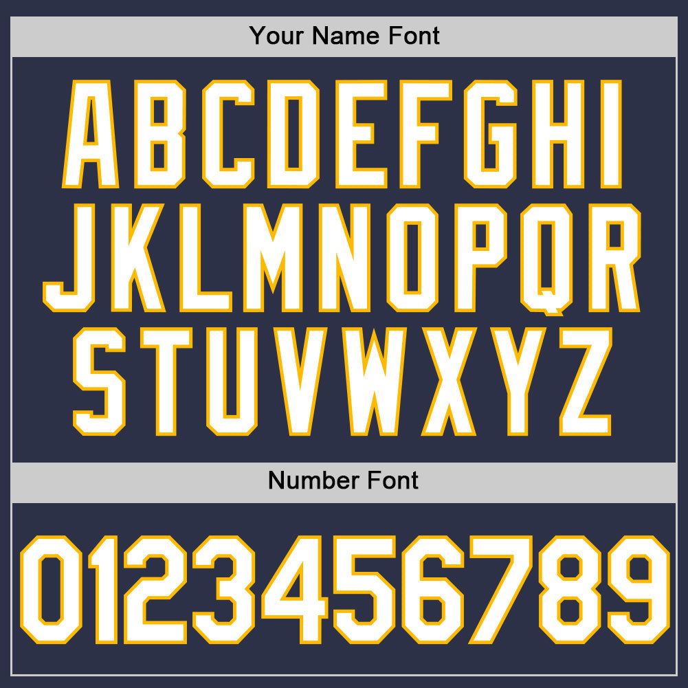 Custom Navy White-Gold Authentic Throwback Baseball Jersey - Sky-Custom