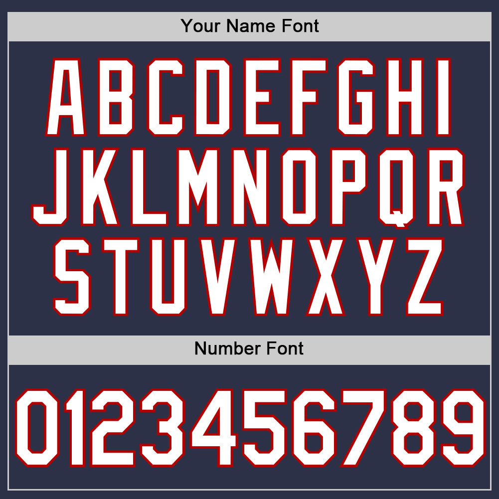 Custom Navy White-Red Authentic Throwback Baseball Jersey - Sky-Custom