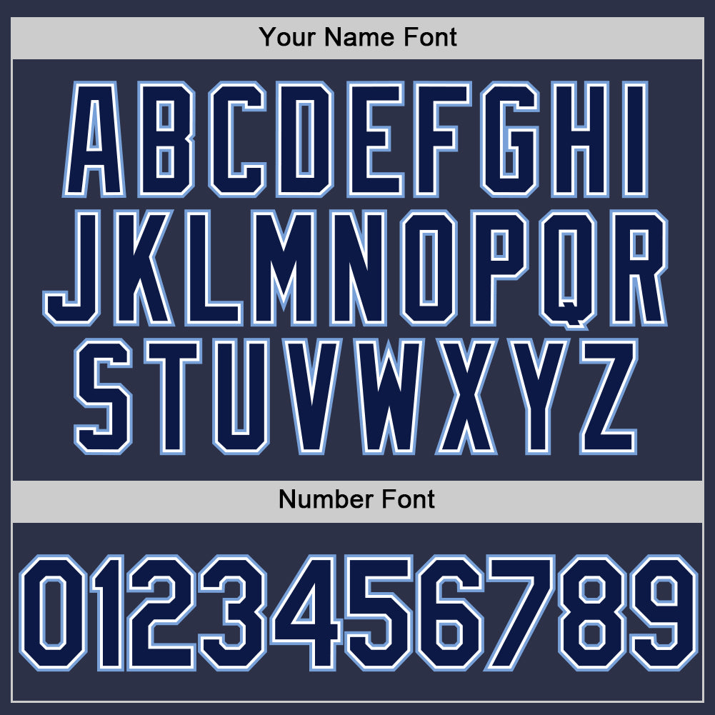 Custom Navy Light Blue-White Authentic Throwback Baseball Jersey - Sky-Custom