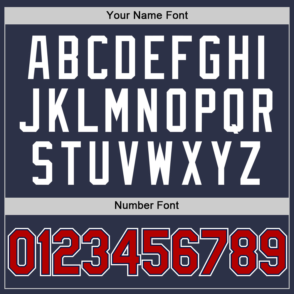 Custom Navy Red-White Authentic Throwback Baseball Jersey - Sky-Custom