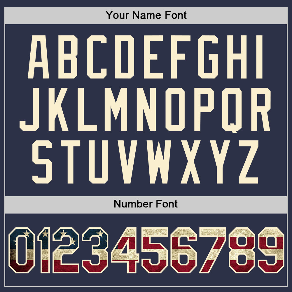 Custom Navy Vintage USA Flag Cream-Red Authentic Throwback Baseball Jersey - Sky-Custom