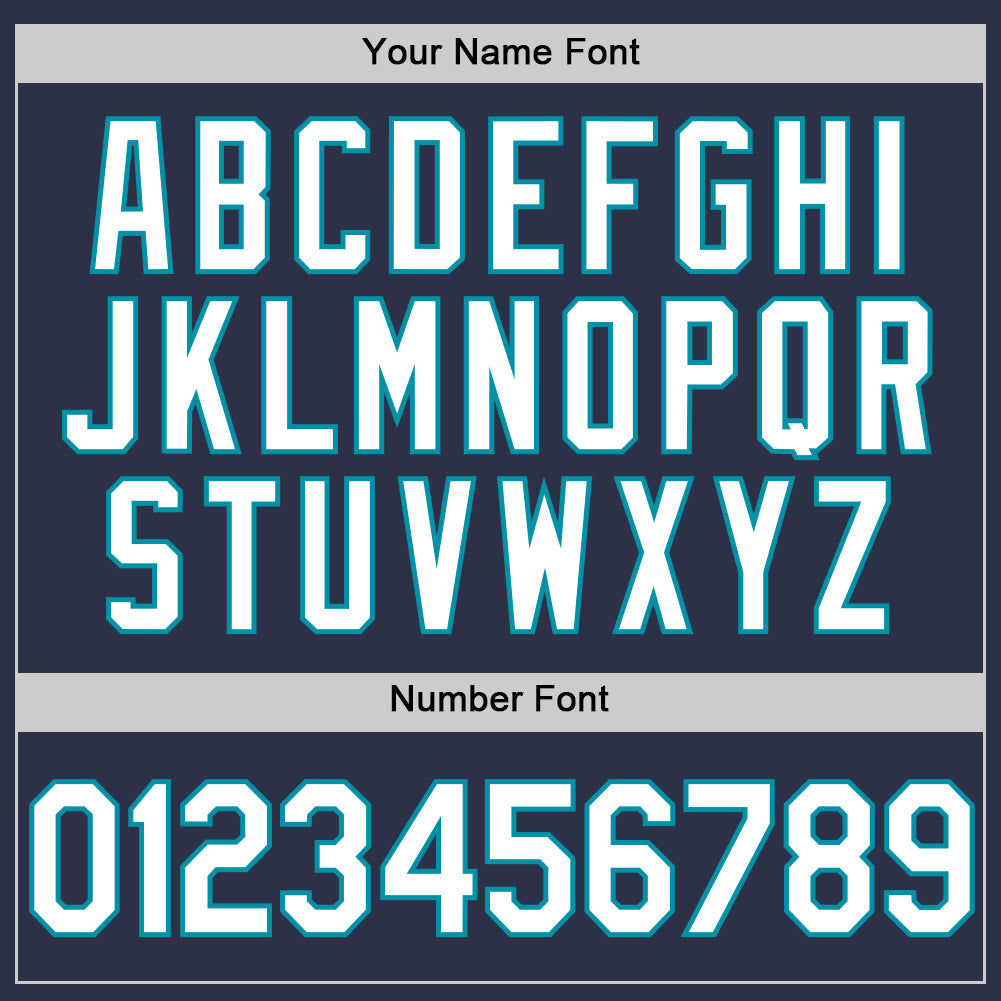 Custom Navy White-Teal Authentic Throwback Baseball Jersey - Sky-Custom