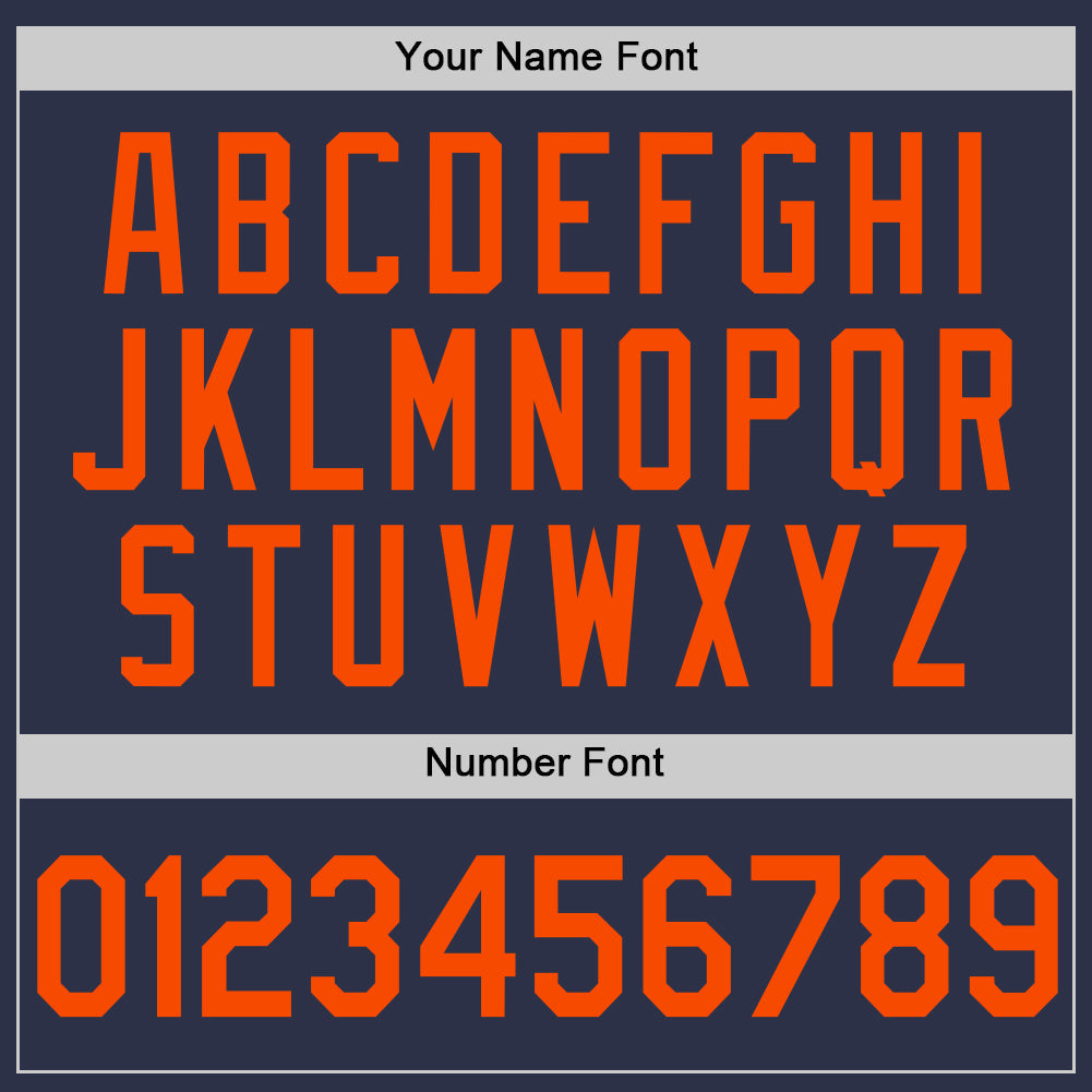 Custom Navy Orange-Blue Authentic Throwback Baseball Jersey - Sky-Custom