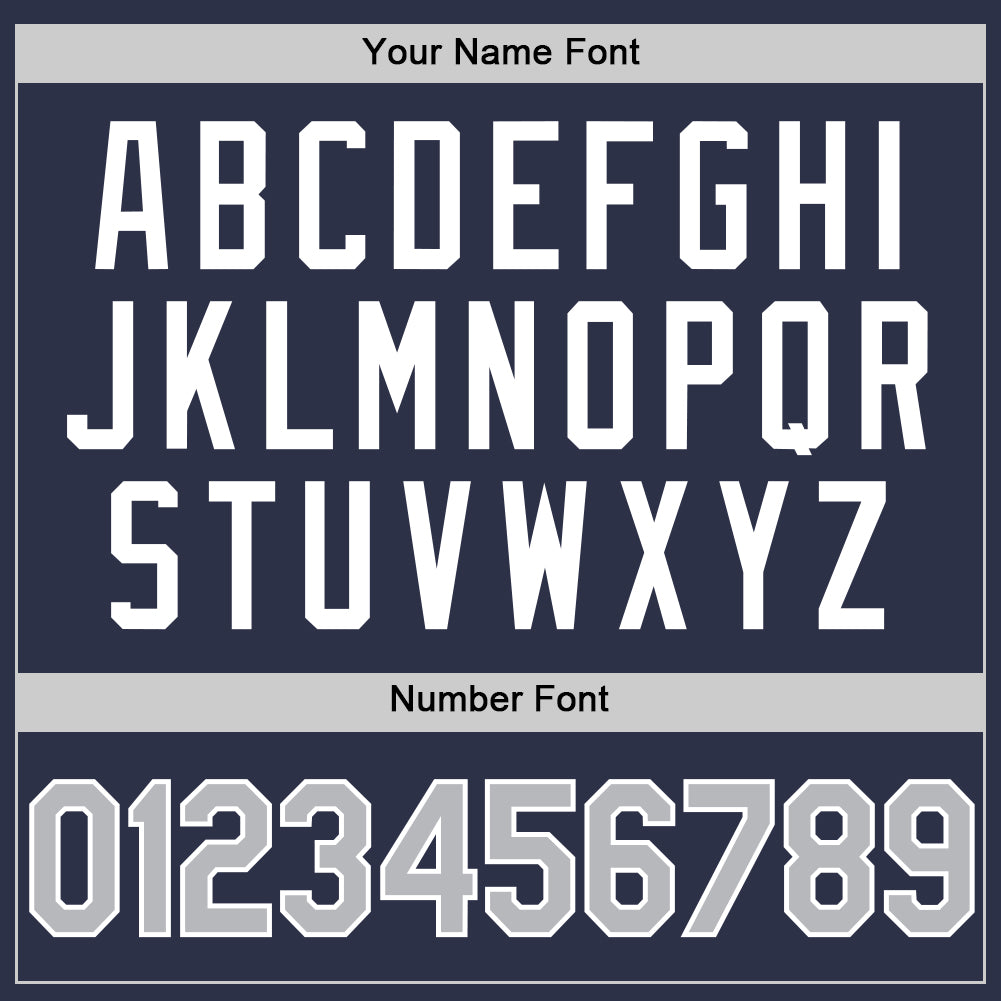 Custom Navy Gray Blue-White Authentic Throwback Baseball Jersey - Sky-Custom