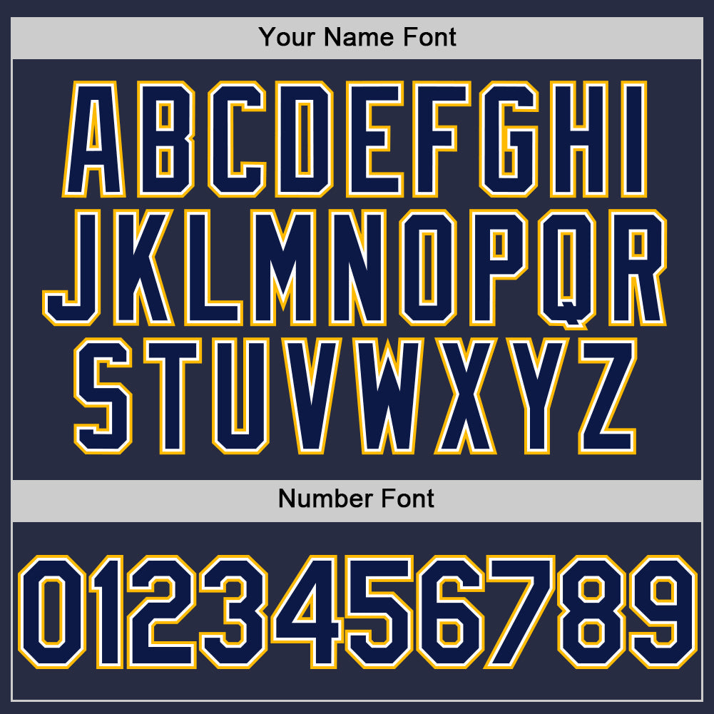 Custom Navy White-Gold Mesh Authentic Throwback Baseball Jersey - Sky-Custom