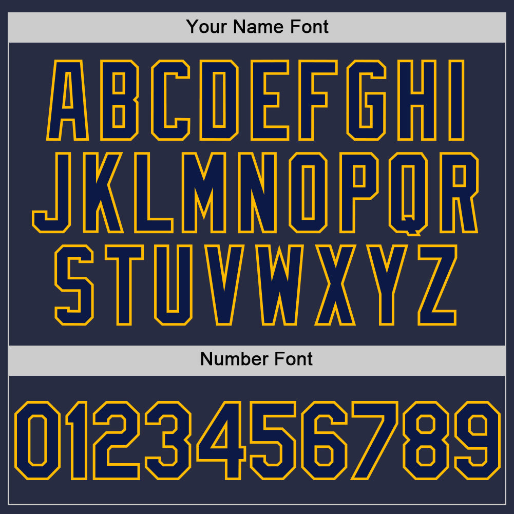 Custom Navy Gold Mesh Authentic Throwback Baseball Jersey - Sky-Custom