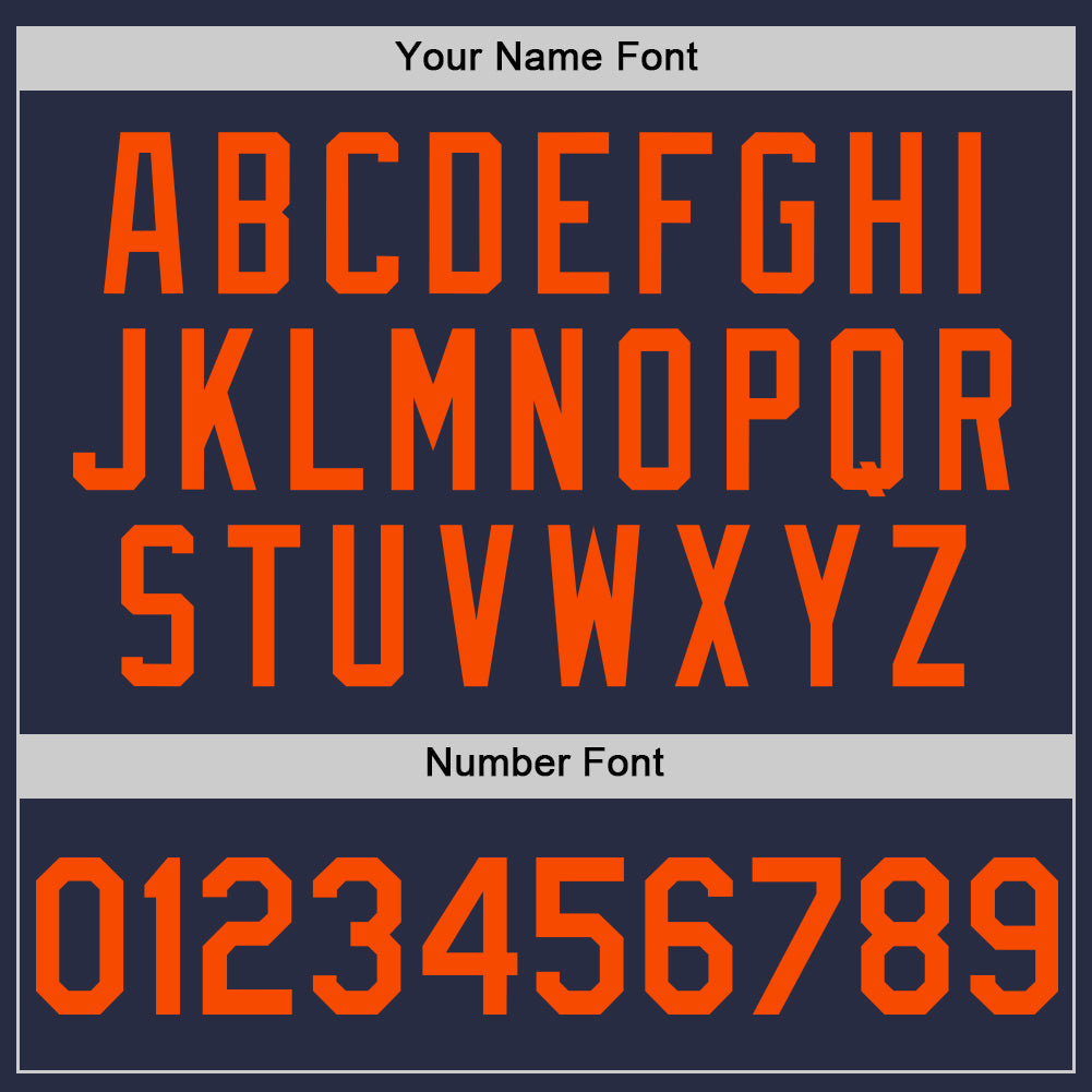 Custom Navy Orange Mesh Authentic Throwback Baseball Jersey - Sky-Custom