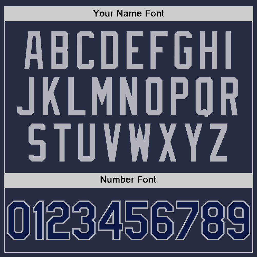 Custom Navy Gray Mesh Authentic Throwback Baseball Jersey - Sky-Custom