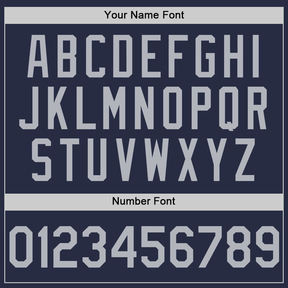 Custom Navy Gray Mesh Authentic Throwback Baseball Jersey - Sky-Custom