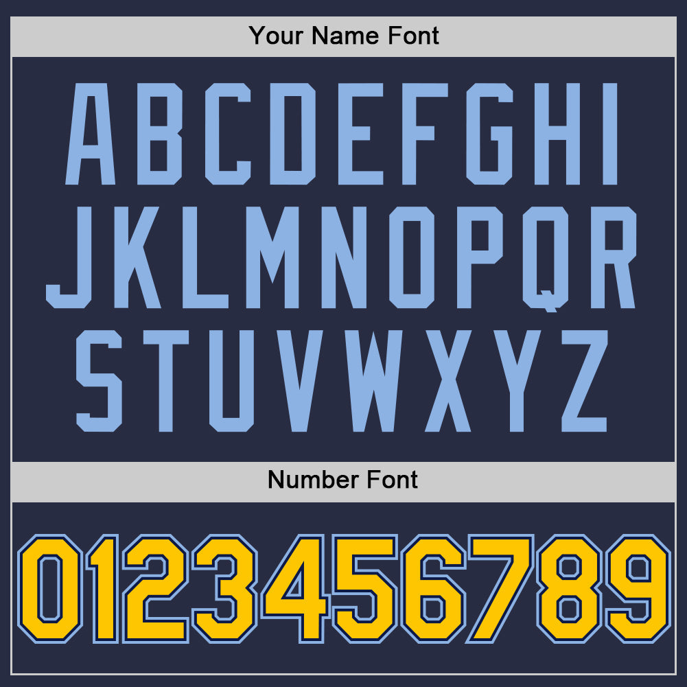 Custom Navy Yellow-Light Blue Mesh Authentic Throwback Baseball Jersey - Sky-Custom