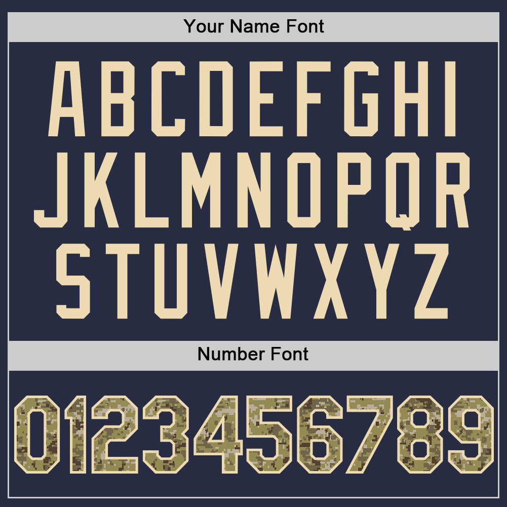 Custom Navy Camo-Cream Mesh Authentic Throwback Baseball Jersey - Sky-Custom