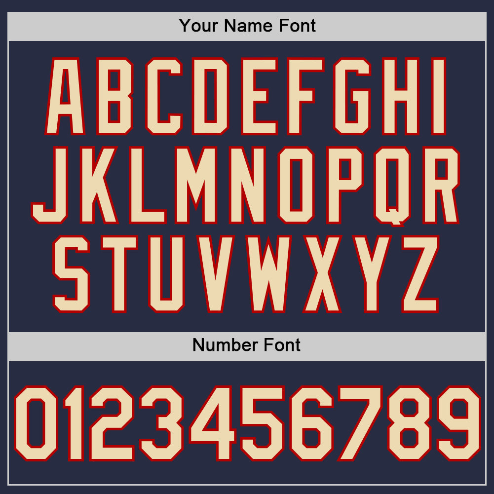 Custom Navy Cream-Red Mesh Authentic Throwback Baseball Jersey - Sky-Custom