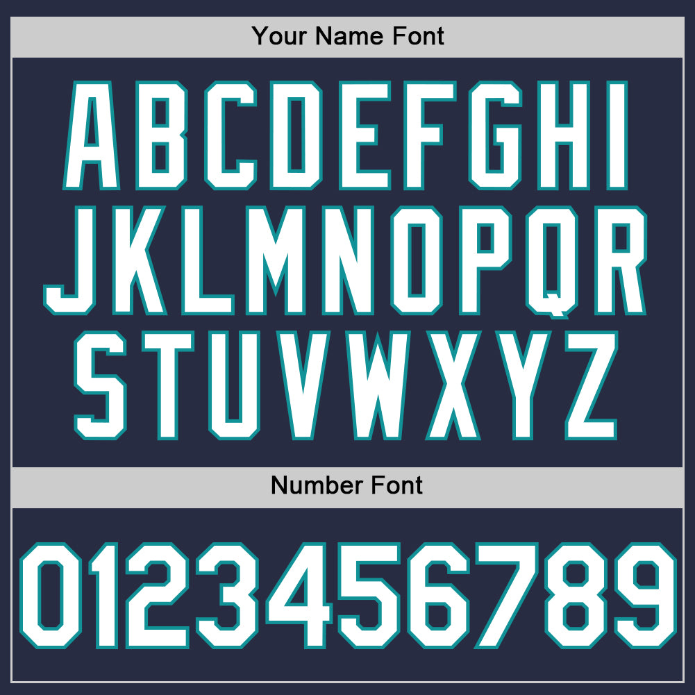 Custom Navy White-Teal Mesh Authentic Throwback Baseball Jersey - Sky-Custom