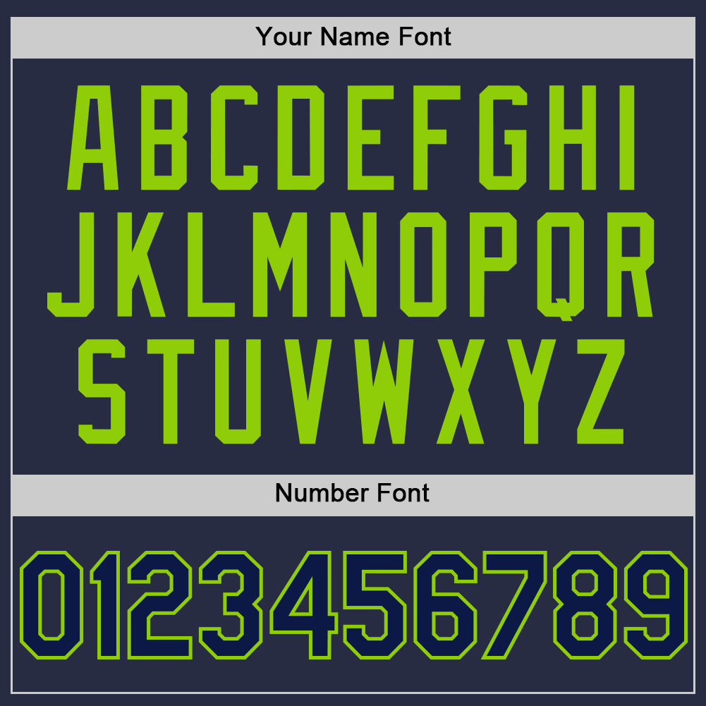 Custom Navy Neon Green Mesh Authentic Throwback Baseball Jersey - Sky-Custom