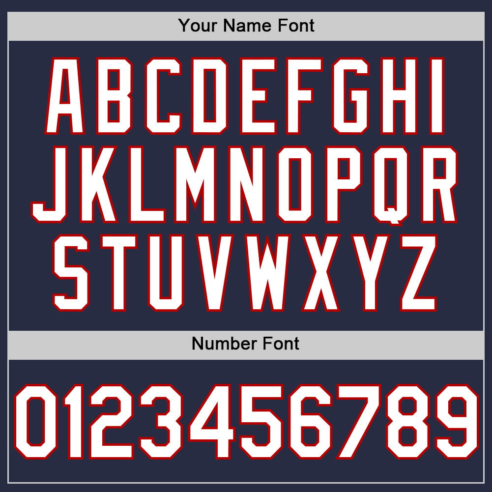 Custom Navy White-Red Mesh Authentic Throwback Baseball Jersey - Sky-Custom