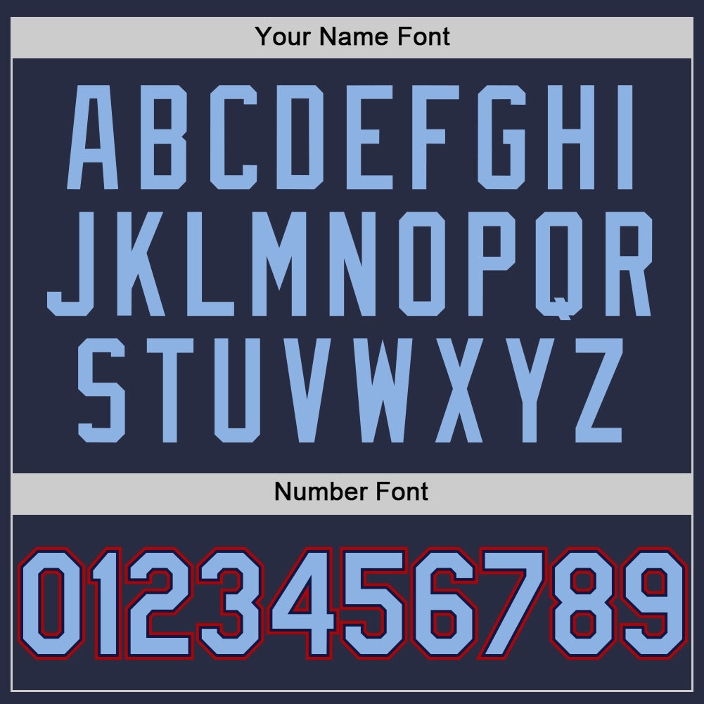 Custom Navy Light Blue-Red Mesh Authentic Throwback Baseball Jersey - Sky-Custom