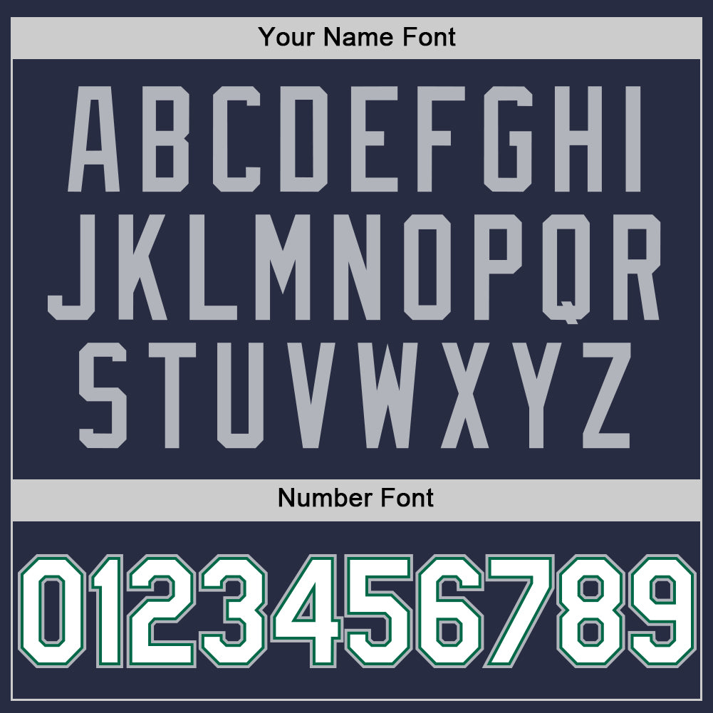 Custom Navy Kelly Green-Gray Mesh Authentic Throwback Baseball Jersey - Sky-Custom