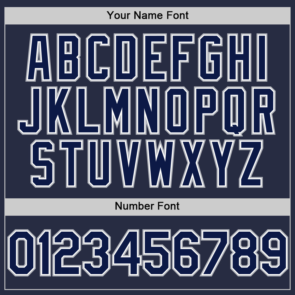 Custom Navy White-Gray Mesh Authentic Throwback Baseball Jersey - Sky-Custom