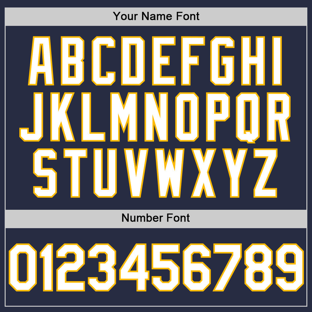 Custom Navy White-Gold Mesh Authentic Throwback Baseball Jersey - Sky-Custom