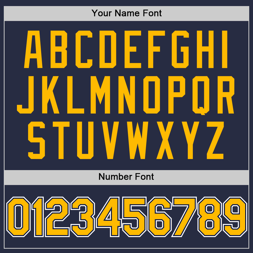 Custom Navy Gold-White Mesh Authentic Throwback Baseball Jersey - Sky-Custom