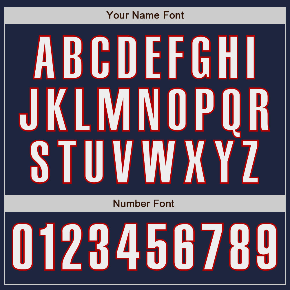 Custom Navy White-Red Authentic Baseball Jersey - Sky-Custom